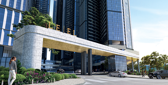 남천 써밋 모델하우스 단지설계 참고 이미지, 단지 레이아웃과 조경 흐름을 보여주는 계획도