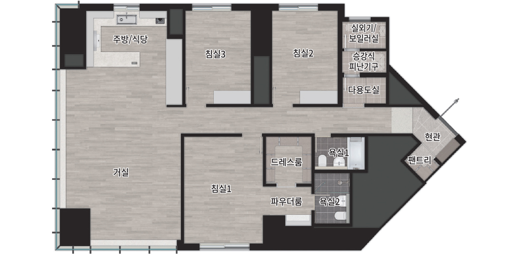 104D㎡ 확장형 평면 이미지