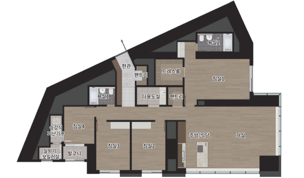 125B㎡ 확장형 평면 이미지